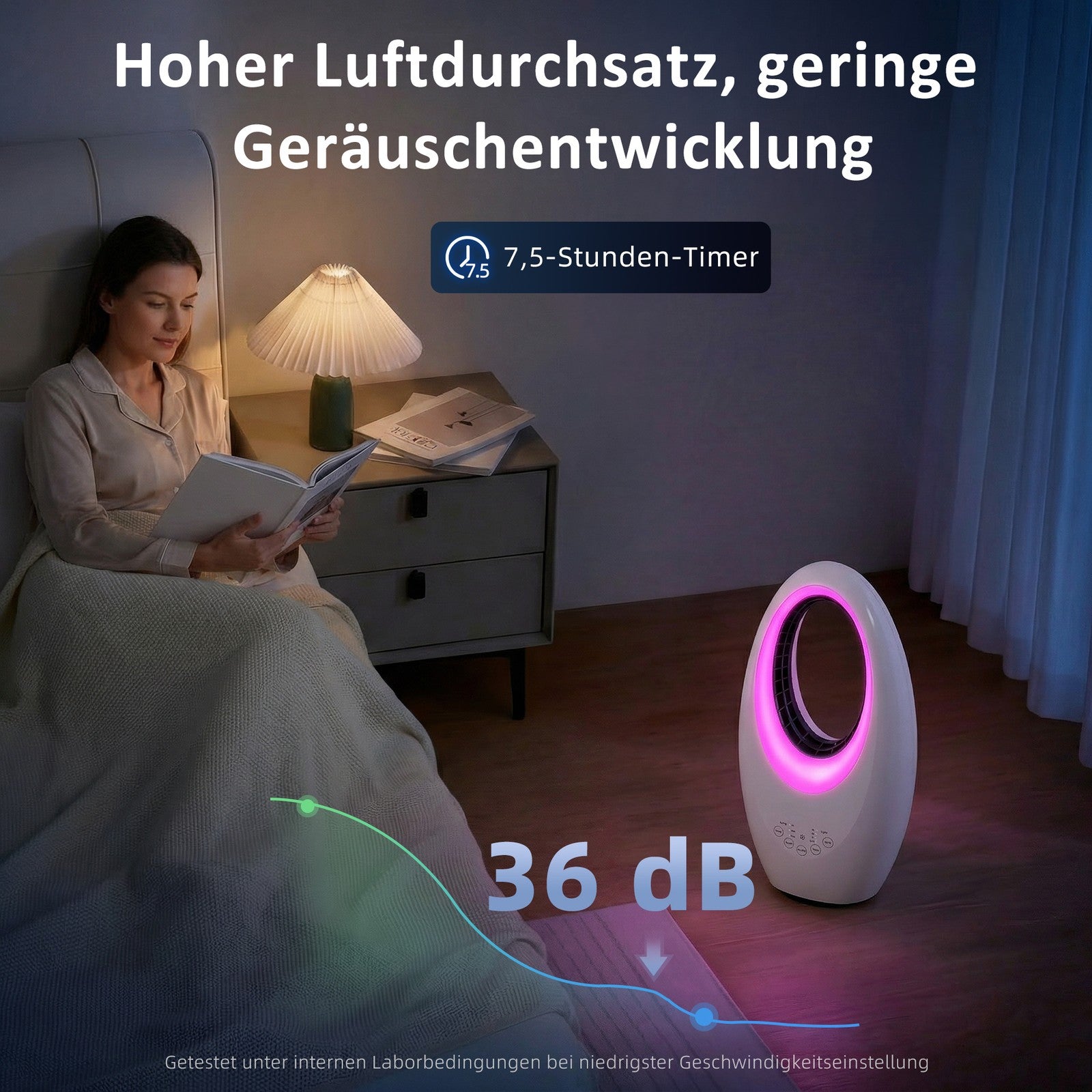 Turmventilator Ohne Rotorblätter, Leiser Ventilator Mit 60° Oszillation